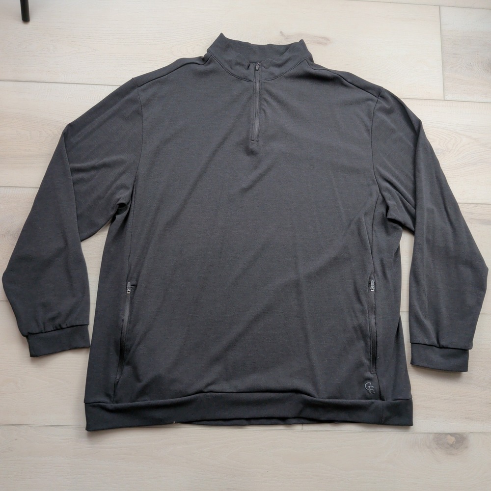 Cozy Earth Mens XXL Charcoal Gray Bamboo Quarter Zip Pullover Sweater Pockets